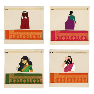 Wrapzy Printed Cotton Saree Cover - Wrapzy