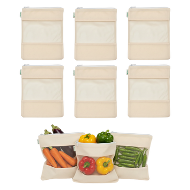 Wrapzy Cotton Net Zip Bags - Wrapzy