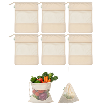 Wrapzy Cotton Drawstring Vegetable Bags - Wrapzy