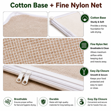 Wrapzy Cotton Drying Cloth with Mesh Net Cover - Wrapzy