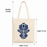 Wrapzy Navy Folk Art Tote Bag - Wrapzy