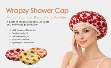 Wrapzy Waterproof Shower Cap - Wrapzy