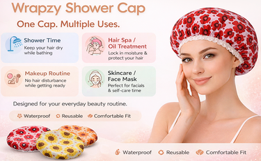Wrapzy Waterproof Shower Cap - Wrapzy