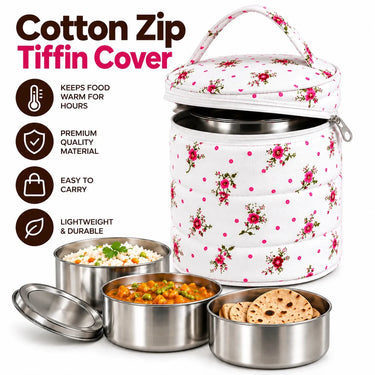 Wrapzy Cotton Zip Tiffin Cover - Wrapzy