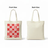 Wrapzy Checkerboard Daisy Tote Bag - Wrapzy