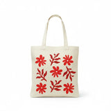 Wrapzy Red Daisy Pattern Tote Bag - Wrapzy