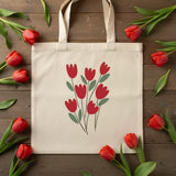 Wrapzy Red Tulip Tote Bag - Wrapzy