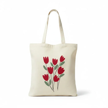 Wrapzy Red Tulip Tote Bag - Wrapzy