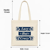 Wrapzy Lazy But Crazy Canvas Tote Bag - Wrapzy