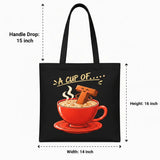 Wrapzy Black Print Canvas Tote Bag - Wrapzy