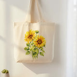 Wrapzy Watercolor Sunflower Tote Bag - Wrapzy