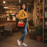 Wrapzy Black Print Canvas Tote Bag - Wrapzy