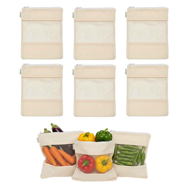 Wrapzy Cotton Net Zip Bags - Wrapzy
