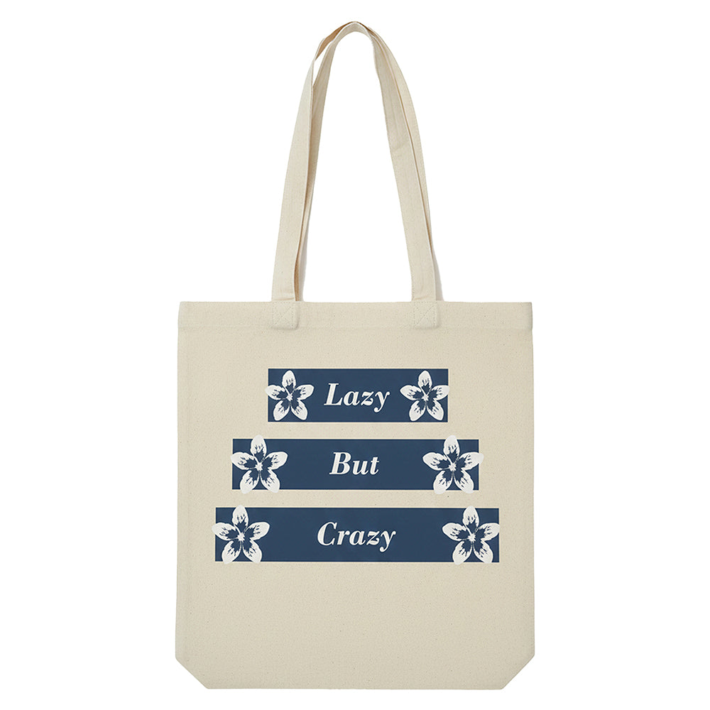 WRAPZY Premium Canvas Tote Bag for Women|Eco-Friendly, Reusable Tote Bag|Handbag for Women| Durable Shoulder Bag for Grocery, Travel, Work, School & Everyday Use | 16x14? (Lazy But Crazy, One