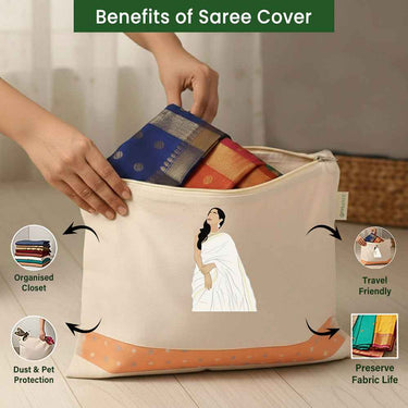 Wrapzy Printed Cotton Saree Cover - Wrapzy