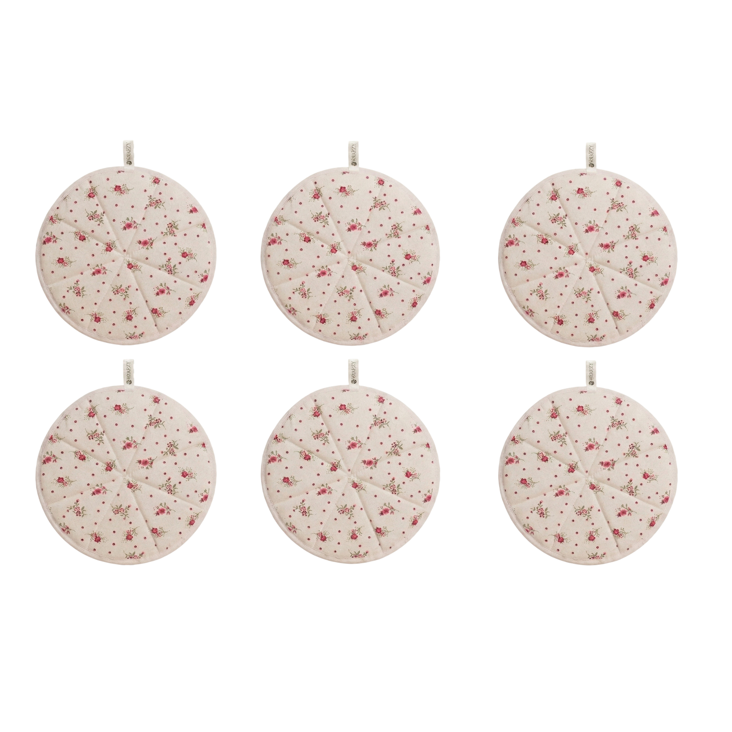 WRAPZY Cotton Roti Cover with Zip | Round Roti Cloth for Keeping Rotis Soft & Fresh | Used for Roti, Paratha, Puri, Naan & Bread | Washable & Reusable | 3 Colour Variants (PINK, PACK OF:6)