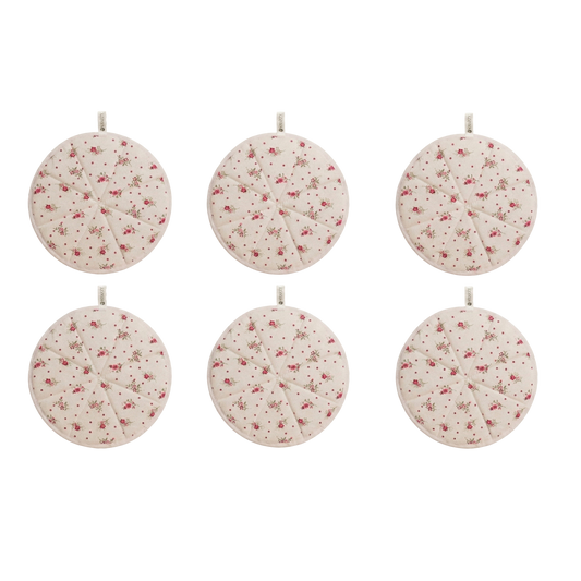 WRAPZY Cotton Roti Cover with Zip | Round Roti Cloth for Keeping Rotis Soft & Fresh | Used for Roti, Paratha, Puri, Naan & Bread | Washable & Reusable | 3 Colour Variants (PINK, PACK OF:6)