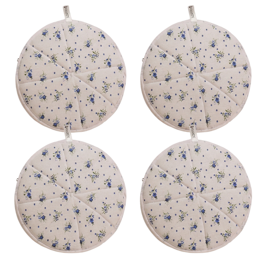 WRAPZY Cotton Roti Cover with Zip | Round Roti Cloth for Keeping Rotis Soft & Fresh | Used for Roti, Paratha, Puri, Naan & Bread | Washable & Reusable | 3 Colour Variants (BLUE, PACK OF:4)