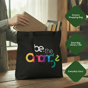 WRAPZY Black Canvas Tote Bag