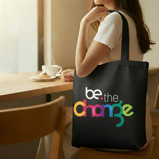 WRAPZY Black Canvas Tote Bag ? Handbags for Women | Large Printed Cotton Tote Bag for Shopping, College & Office | Reusable Everyday Carry Handbag (16 x 14 Inch) (PRINT4, One Size)