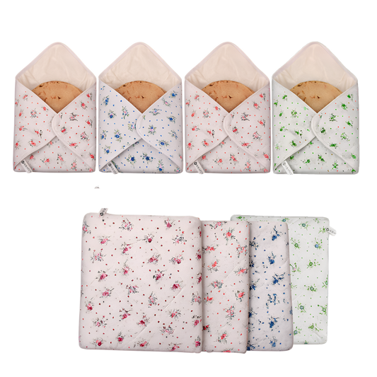 WRAPZY Roti Rumal Cotton Chapati Cover Set of 8 | 100% Cotton Roti Rumaal | Reusable Flatbread Food Cover for Roti, Chapati & Paratha