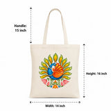 Wrapzy Kerala Mural Peacock Tote Bag - Wrapzy