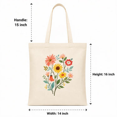 Wrapzy Wildflower Bouquet Tote Bag - Wrapzy