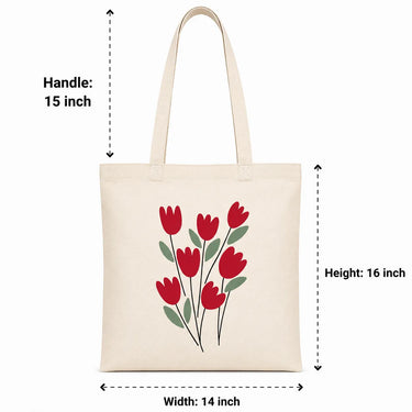 Wrapzy Red Tulip Tote Bag - Wrapzy