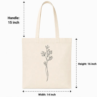 Wrapzy Botanical Stem Tote Bag - Wrapzy