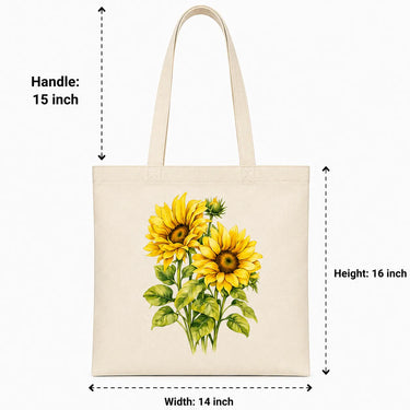 Wrapzy Watercolor Sunflower Tote Bag - Wrapzy