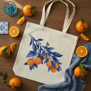 Wrapzy Blue Citrus Tote Bag - Wrapzy
