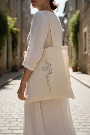 Wrapzy Botanical Stem Tote Bag - Wrapzy