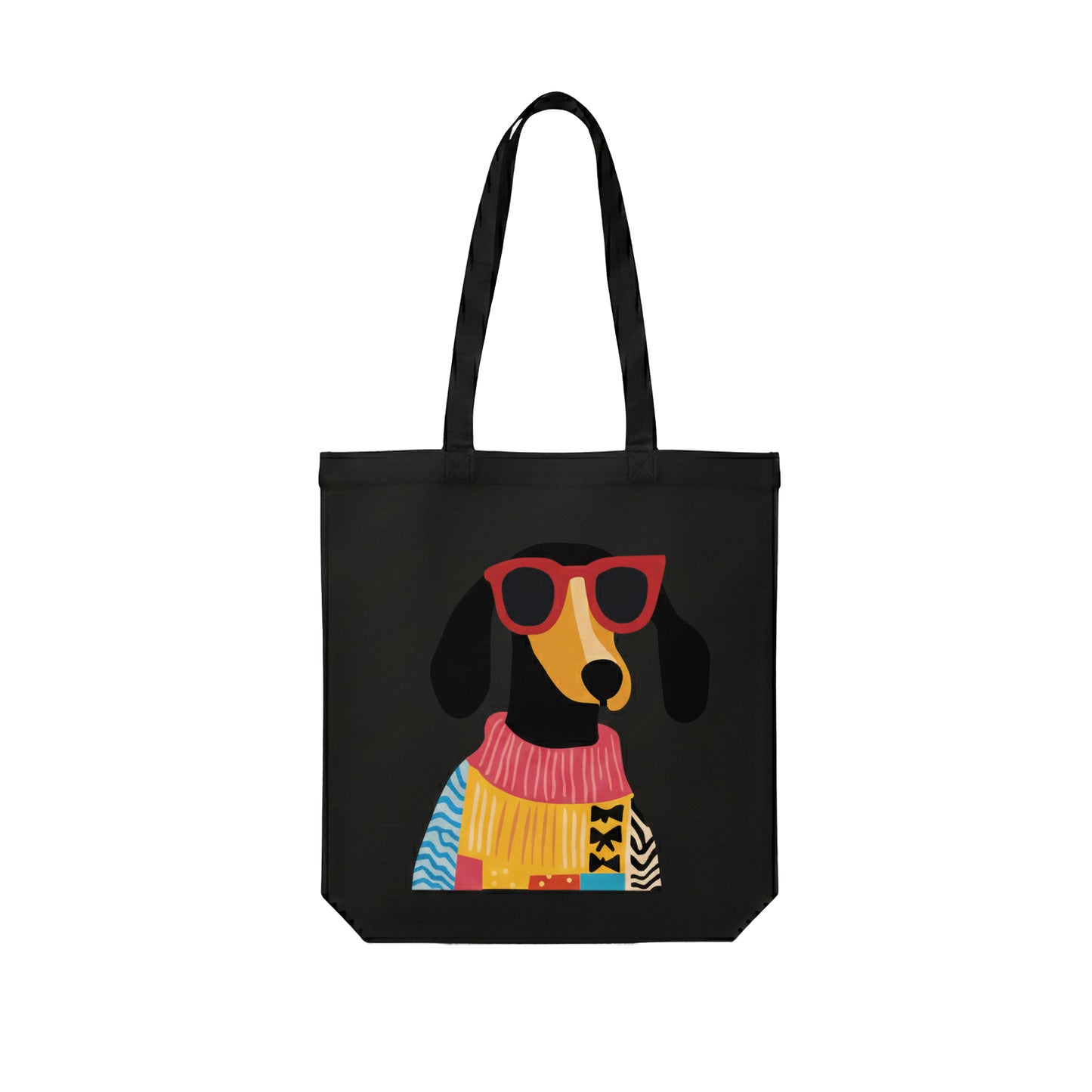 WRAPZY Black Canvas Tote Bag ? Handbags for Women | Large Printed Cotton Tote Bag for Shopping, College & Office | Reusable Everyday Carry Handbag (16 x 14 Inch) (PRINT2, One Size)