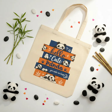 Wrapzy Panda Canvas Tote Bag - Wrapzy