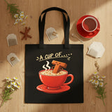 Wrapzy Black Print Canvas Tote Bag - Wrapzy