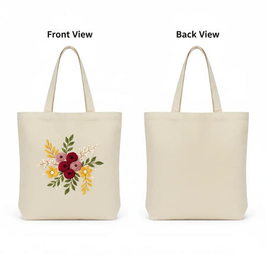 Wrapzy Floral Embroidery Tote Bag - Wrapzy