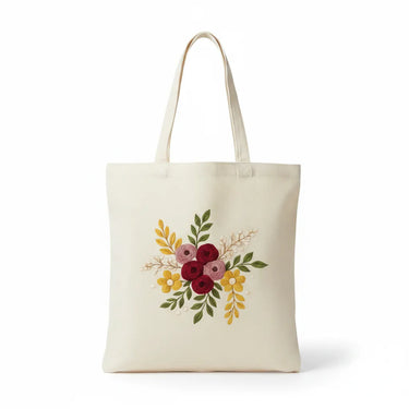 Wrapzy Floral Embroidery Tote Bag - Wrapzy