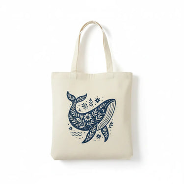 Wrapzy Floral Whale Tote Bag - Wrapzy