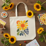 Wrapzy Folk Art Sunflower Tote Bag - Wrapzy