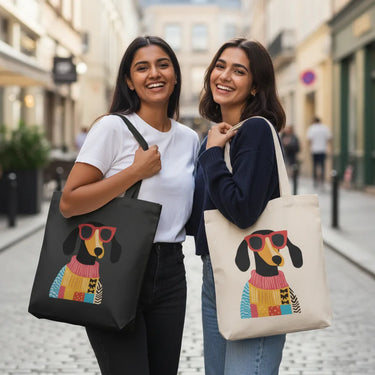 Wrapzy Tote Duo — Bold | 2 Bold Print Canvas Tote Bags - Wrapzy
