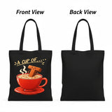 Wrapzy Black Print Canvas Tote Bag - Wrapzy