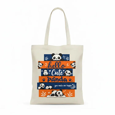 Wrapzy Panda Canvas Tote Bag - Wrapzy