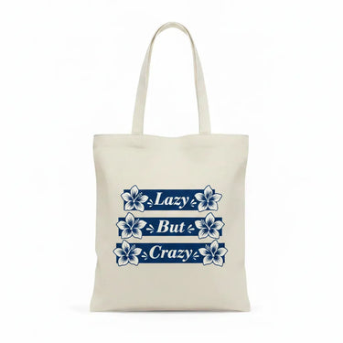 Wrapzy Lazy But Crazy Canvas Tote Bag - Wrapzy
