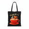 Wrapzy Black Print Canvas Tote Bag - Wrapzy