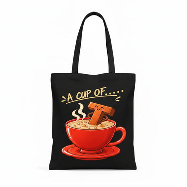 Wrapzy Black Print Canvas Tote Bag - Wrapzy