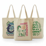 Wrapzy Tote Trio — Nature | 3 Nature Print Canvas Tote Bags - Wrapzy
