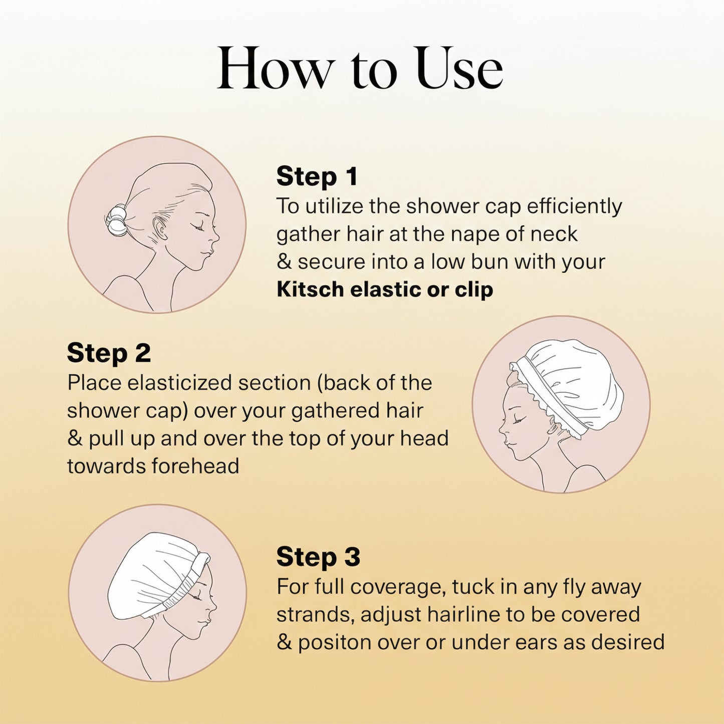 Shower Cap for Women Pack of 6 – Waterproof Reusable Bath Cap with Elastic Band, Free Size Hair Cover for Shower, Spa, Salon, Hair Treatment & Makeup
