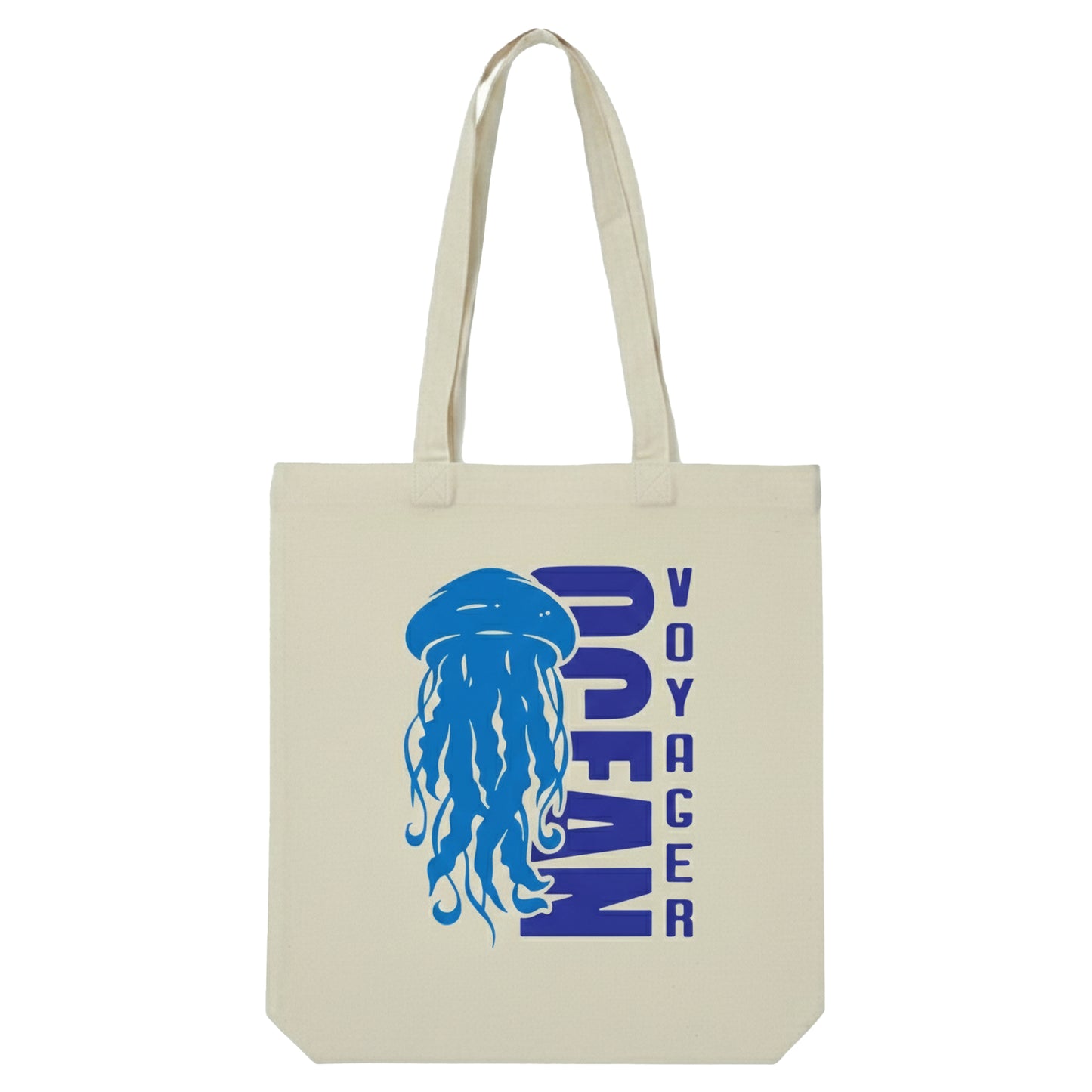 WRAPZY Premium Canvas Tote Bag for Women|Eco-Friendly, Reusable Tote Bag|Handbag for Women| Durable Shoulder Bag for Grocery, Travel, Work, School & Everyday Use | 16x14? (OCEAN-3, One Size)