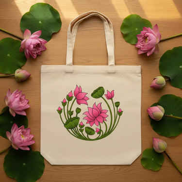 Wrapzy Lotus Bloom Tote Bag - Wrapzy