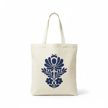 Wrapzy Navy Folk Art Tote Bag - Wrapzy